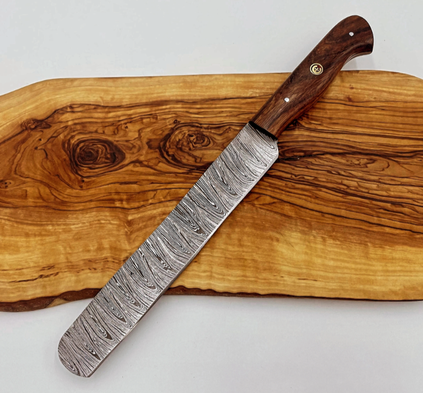 Handmade Damascus Steel Sharp Edge Blade Brisket Knife With Rose Wood Handle Best Gift 🎁 item