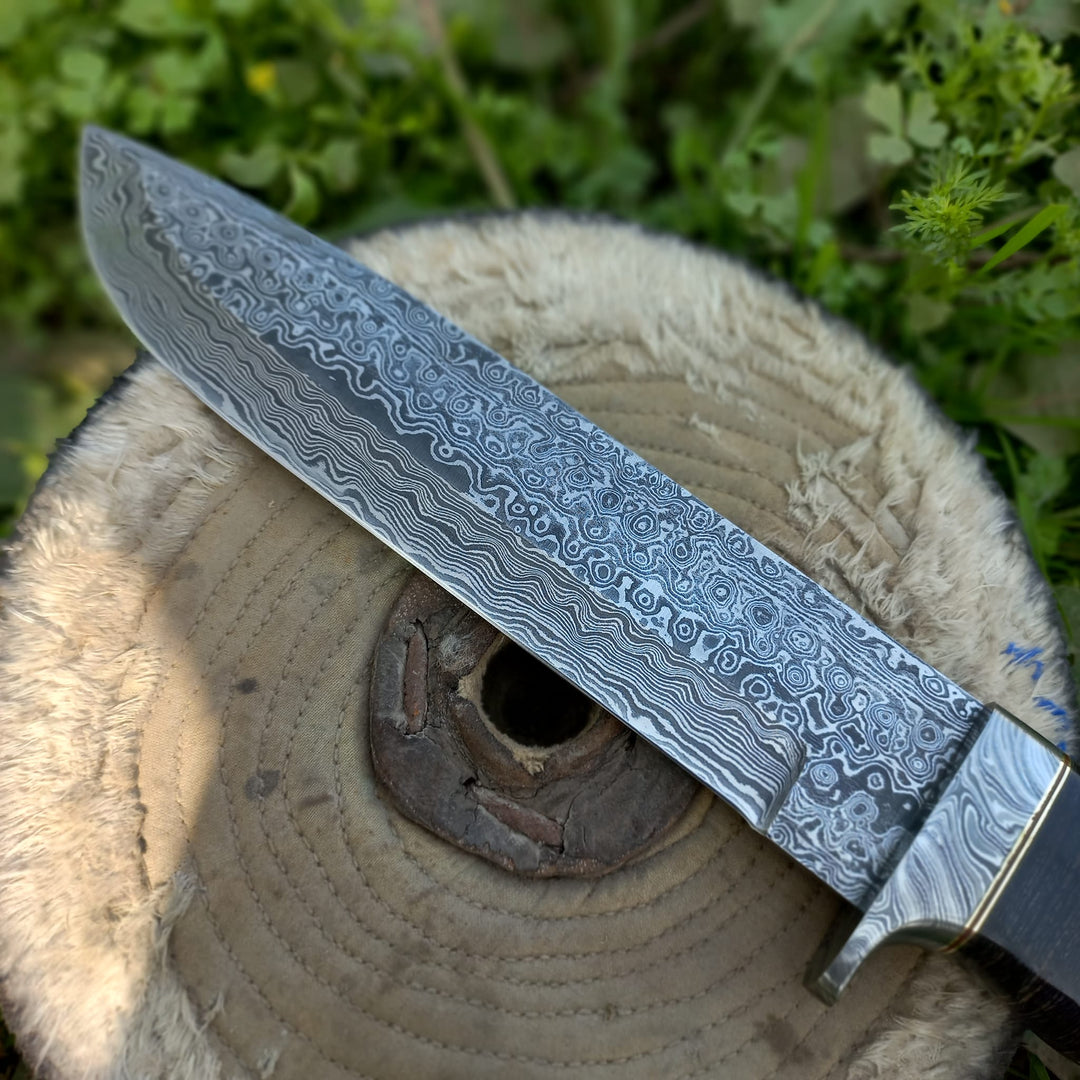 15" Handmade Bowie Knife, Damascus Steel Bowie Knife, Damascus Steel Hunting knife, Rain Drop pattern Damascus Bowie Knife, Birthday gift, gift for him, wedding gift, anniversary gift, Thanksgiving gift, valentine, Father Day Gift