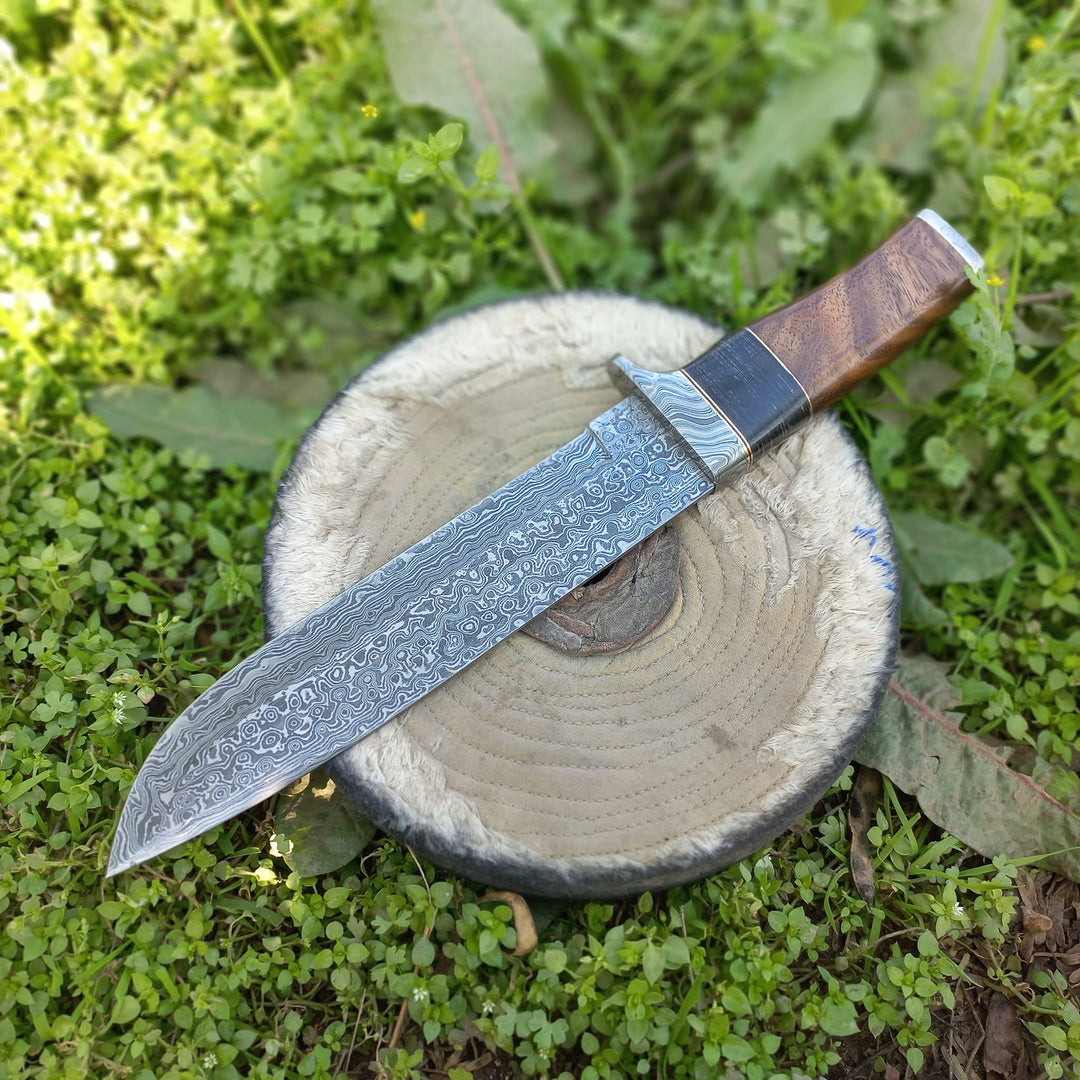 15" Handmade Bowie Knife, Damascus Steel Bowie Knife, Damascus Steel Hunting knife, Rain Drop pattern Damascus Bowie Knife, Birthday gift, gift for him, wedding gift, anniversary gift, Thanksgiving gift, valentine, Father Day Gift