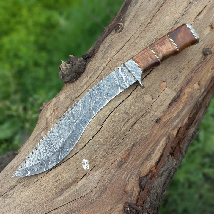 Custom Handmade Damascus Steel Kukri Knife Come With Leather Sheath, Best Gift For Her/Him, Best Gift For Boyfriend, Anniversary Gift. Father Day Gift