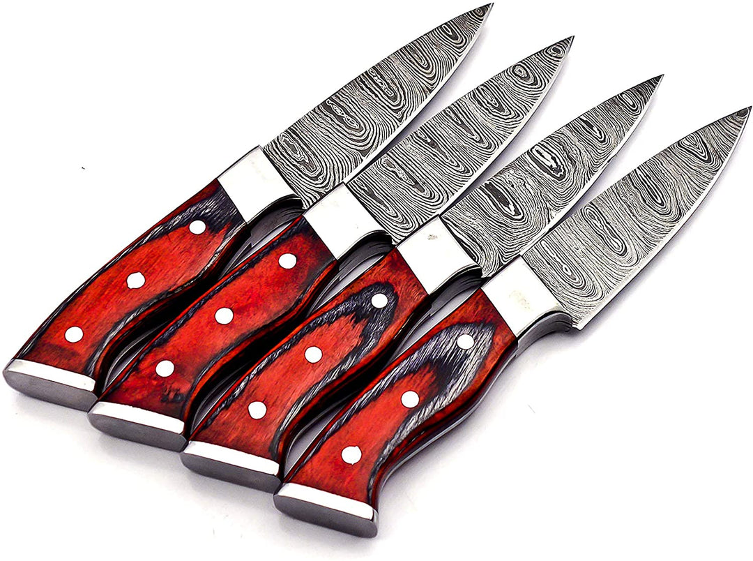 STEAK KNIFE SET 4Pcs Handmade Steak Knives Bbq Knives Birthday Gift Wedding Gift Independence Day Gift