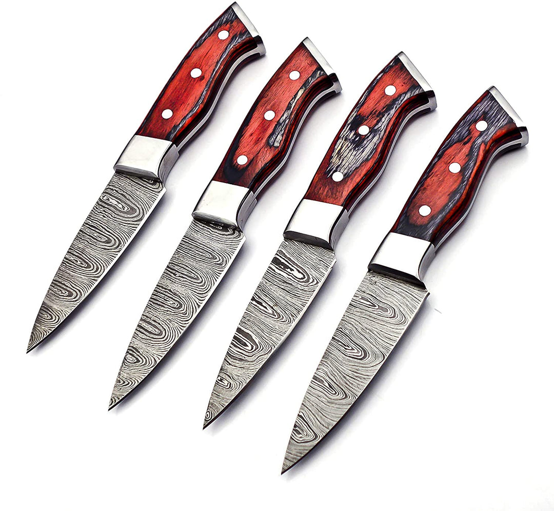 STEAK KNIFE SET 4Pcs Handmade Steak Knives Bbq Knives Birthday Gift Wedding Gift Independence Day Gift