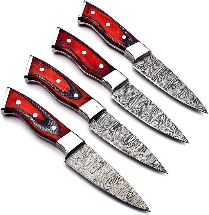 STEAK KNIFE SET 4Pcs Handmade Steak Knives Bbq Knives Birthday Gift Wedding Gift Independence Day Gift