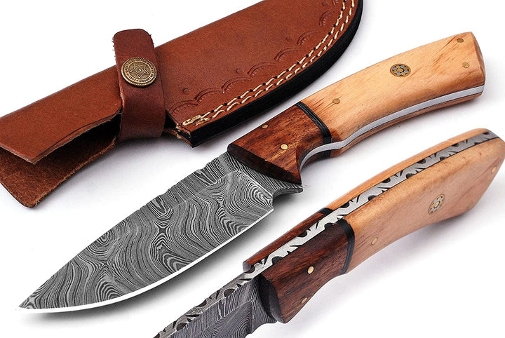 8.5" Handmade Damascus Steel Hunting Knife, Fishing Camping Utility Knife, Groomsmen Gift with personalized handle