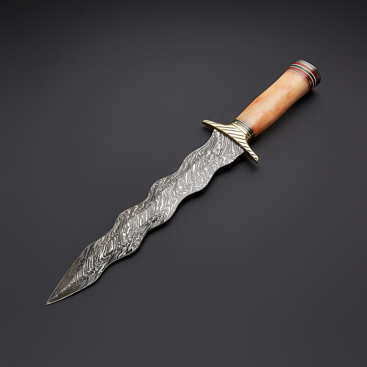 Beautiful Custom Handmade Damascus Steel Sharp Edge Blade Dragon / Dagger Knife Best Gift item