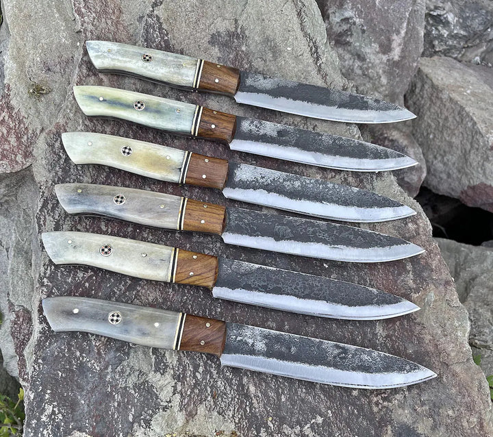 Steak Knives set 6 Pcs Custom Steak Knives BBQ Grilling knives Birthday Gifts Anniversary Gifts Thanksgiving Gifts Valentines Day Gifts