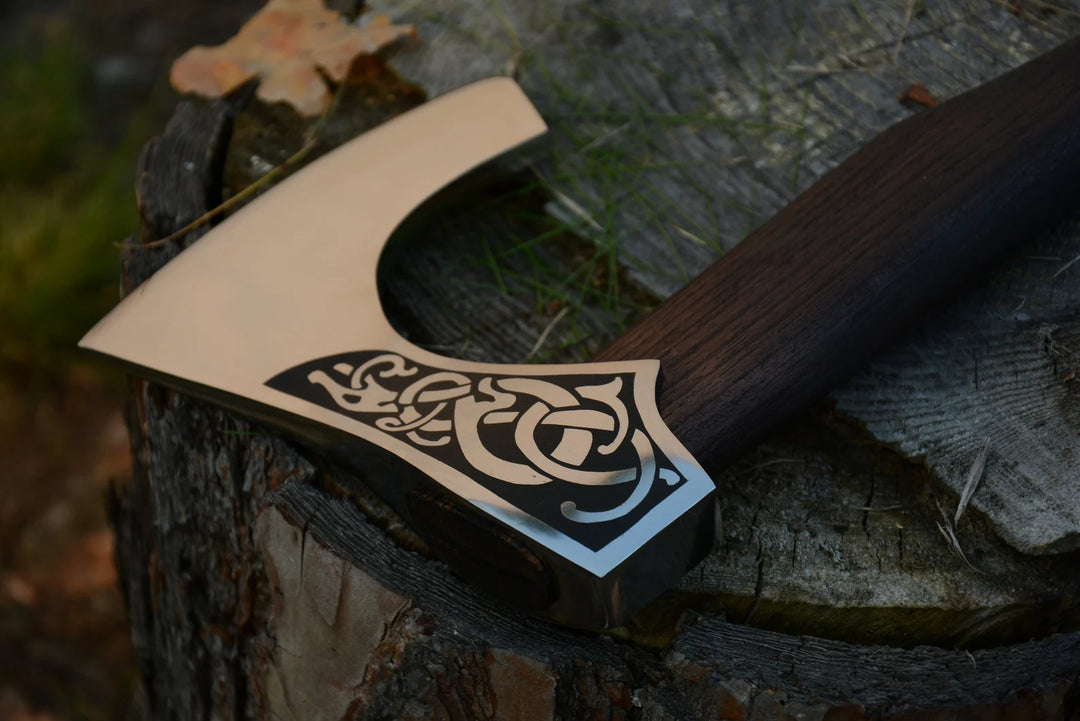 Custom Gift Viking Axe, Hatchet, Hand Forged Carbon Steel Viking Axe With Ash Wood Shaft, Viking Bearded Axe, Battle Axe, Best Gift