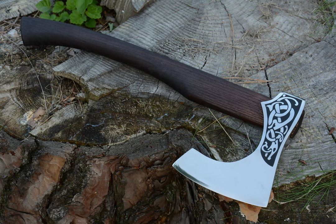 Custom Gift Viking Axe, Hatchet, Hand Forged Carbon Steel Viking Axe With Ash Wood Shaft, Viking Bearded Axe, Battle Axe, Best Gift