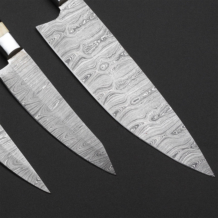 Handmade Damascus Chef Knife set, of 3Pcs Kitchen knives / Thanksgiving Gift / Christmas Gift / Gift For Everyone