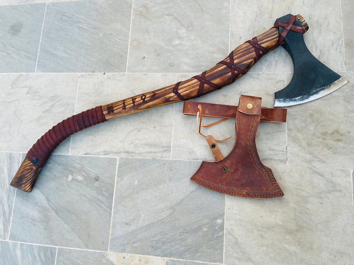 Kratos Leviathan Axe | Viking Axe | Axe | Axe Viking | Viking Axe Handmade | Viking | Hand Forged Axe | Hatchet | Viking Hatchet | Fathers day gift | Best Handmade Gift item | Wedding Gift | Birthday Gift | Gift for him/her