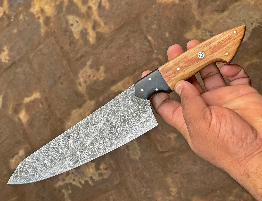 Custom Handmade Damascus Chef Knife, Damascus Kitchen Knife Best Gift item