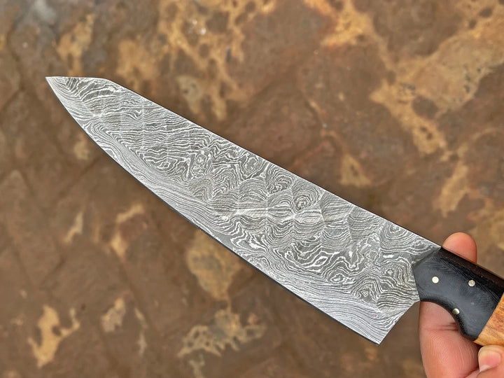 Custom Handmade Damascus Chef Knife, Damascus Kitchen Knife Best Gift item