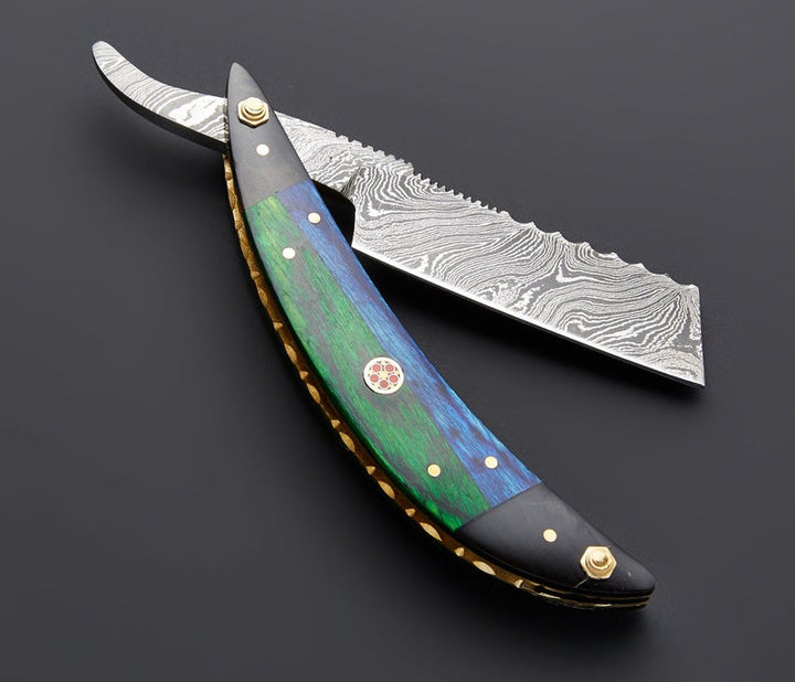 Throat Cutter || Straight Razor || Damascus Steel || Custom Handmade || Gift for Him