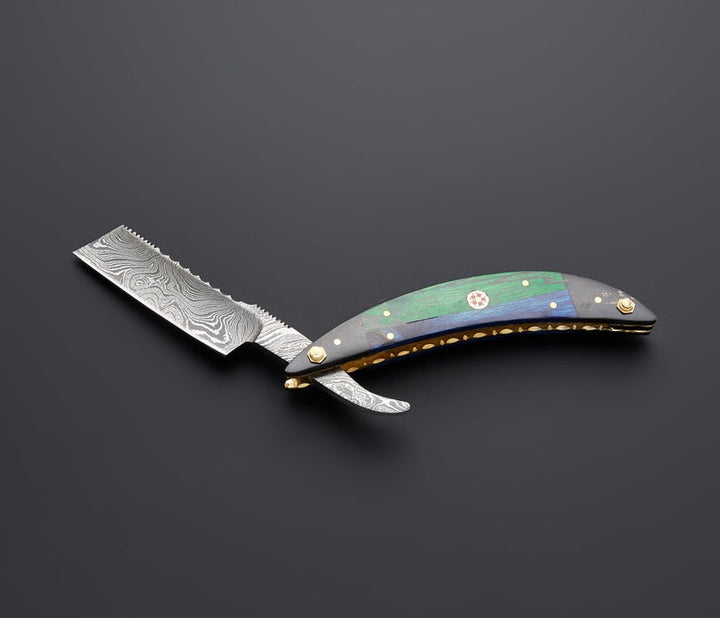 Throat Cutter || Straight Razor || Damascus Steel || Custom Handmade || Gift for Him