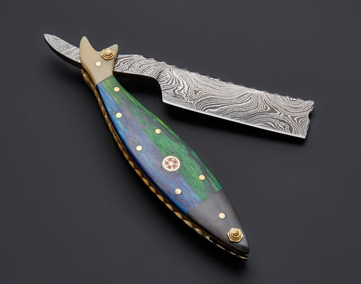 Damascus steel custom handmade straight Razor/Shaving Razor, Best Gift item