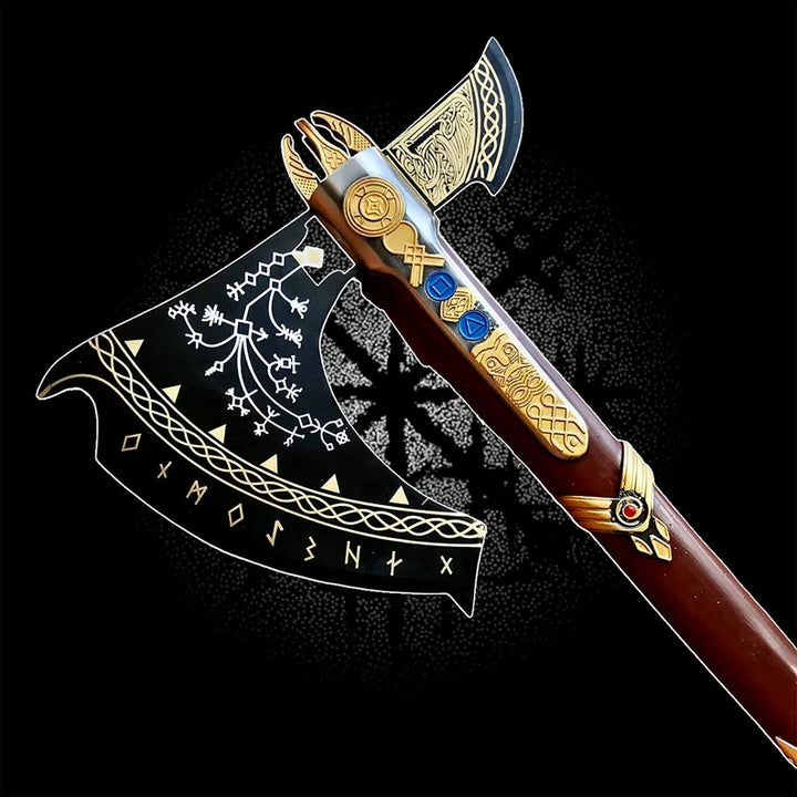 God of War Leviathan axe 39", Handmade Leviathan Axe Replica, Kratos Axe, Leviathan axe, Kratos Cosplay, Gift for him, Gift for men