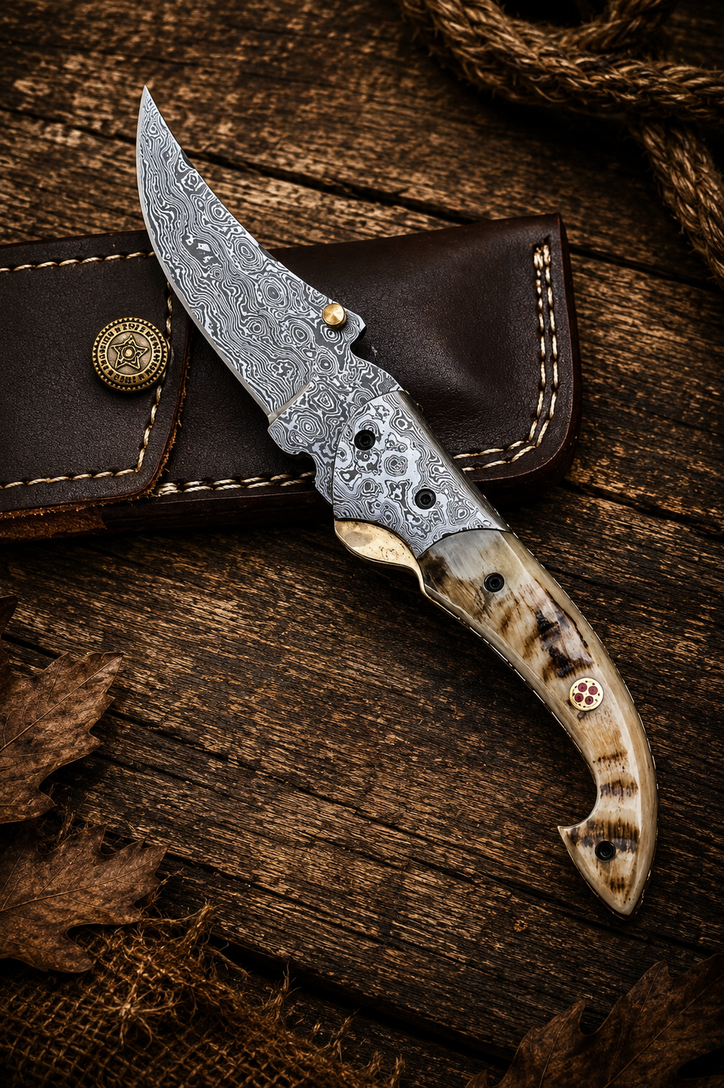 Damascus Pocket knife for Men, Groomsmen Damascus Folding Knife, Every Day Carry Knife, Damascus Knives, Gift For Him, Gift
Unisex USA