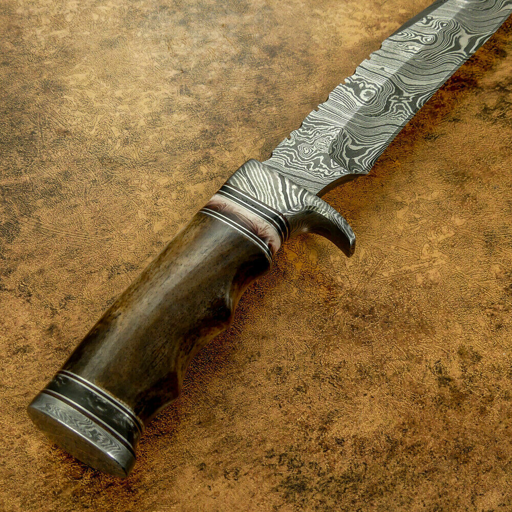 15" Handmade Bowie Knife, Damascus Steel Bowie Knife, Damascus Steel Hunting knife, birthday gift, gift for him, wedding gift, anniversary gift, Thanksgiving gift, valentine