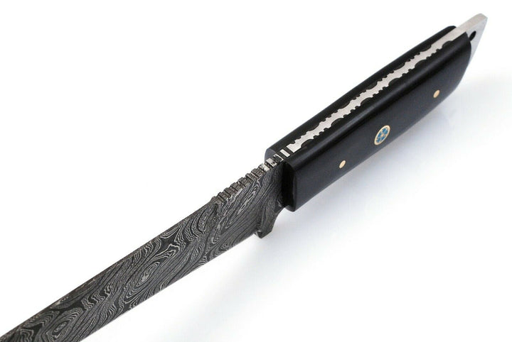 Custom Handmade Damascus Steel Tanto Knife 9.5", Damascus Hunting Knife, Fixed Blade Knife, Gift for Men