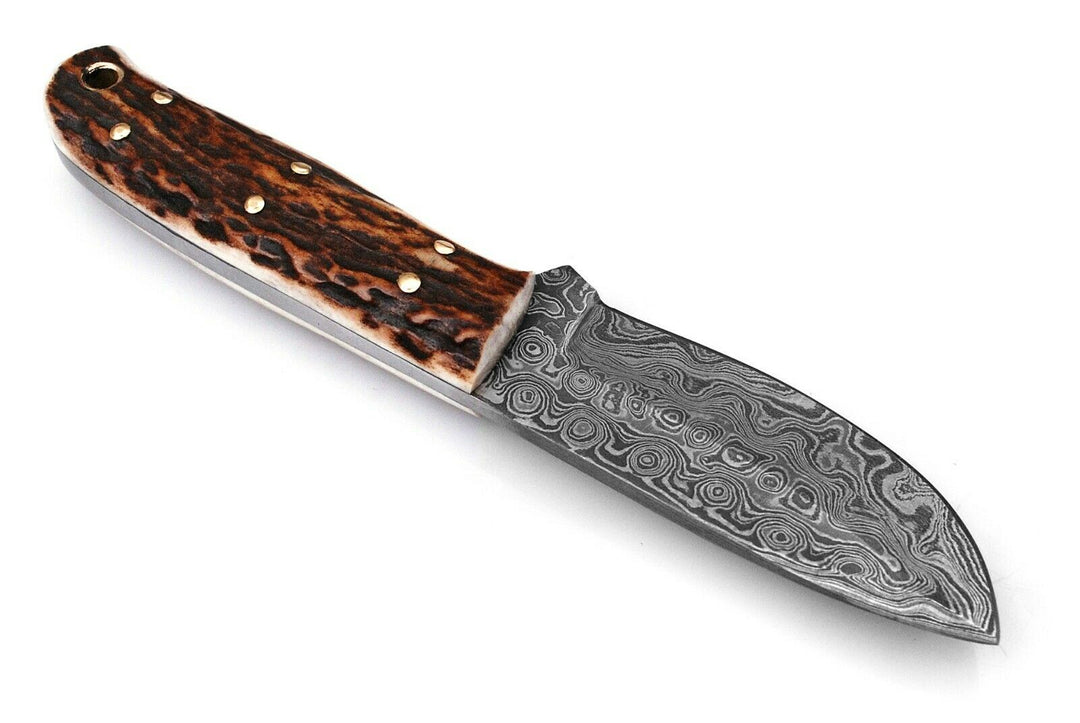 Damascus Steel Hunting Knife, Damascus Fixed Blade Knife, Damascus Stag Knife, Handmade Knives, Viking Knife, Christmas Gift, Father Day Gift, Wedding Gift, Easter Gift, Gift For Him