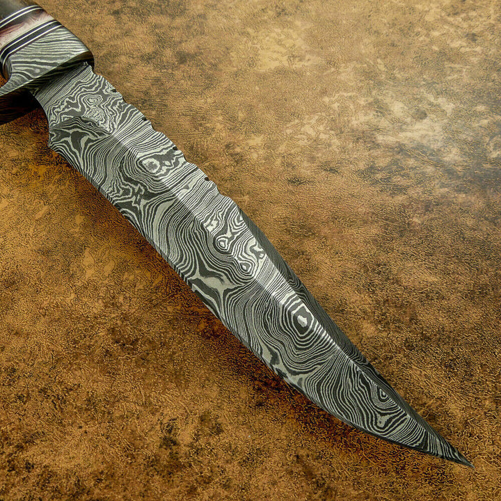 15" Handmade Bowie Knife, Damascus Steel Bowie Knife, Damascus Steel Hunting knife, birthday gift, gift for him, wedding gift, anniversary gift, Thanksgiving gift, valentine