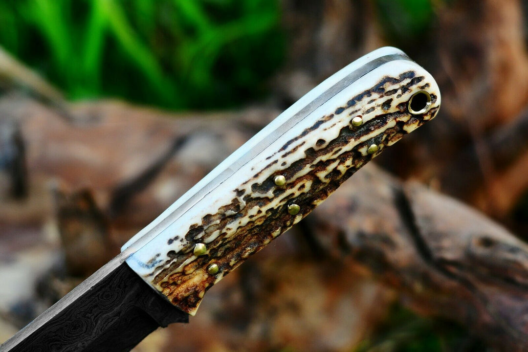 Damascus Steel Hunting Knife, Damascus Fixed Blade Knife, Damascus Stag Knife, Handmade Knives, Viking Knife, Christmas Gift, Father Day Gift, Wedding Gift, Easter Gift, Gift For Him