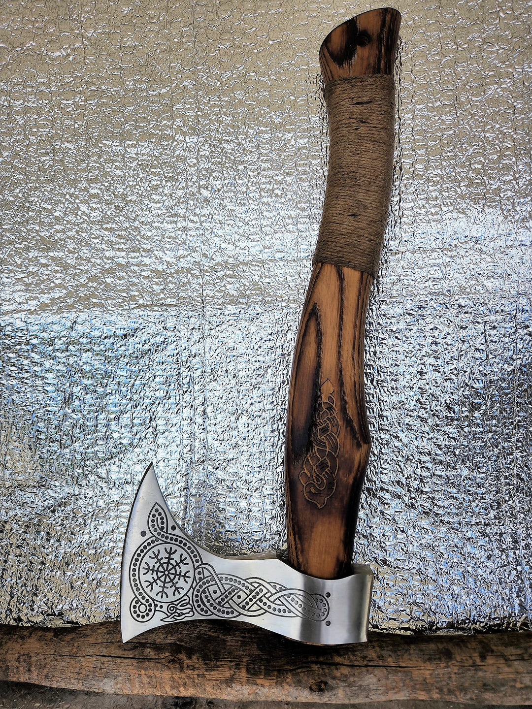 Custom Handmade Viking Gift Forged Carbon steel Axe with Ash Wood handle, Viking axe with sheath Best Birthday Anniversary gift for him;