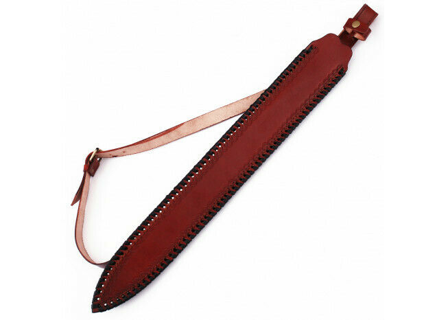 Custom Handmade Damascus Steel 36 Inches Double Edge Viking Functional Sword Battle Ready With Leather Sheath ,Gift for Him ,Birthday Gift