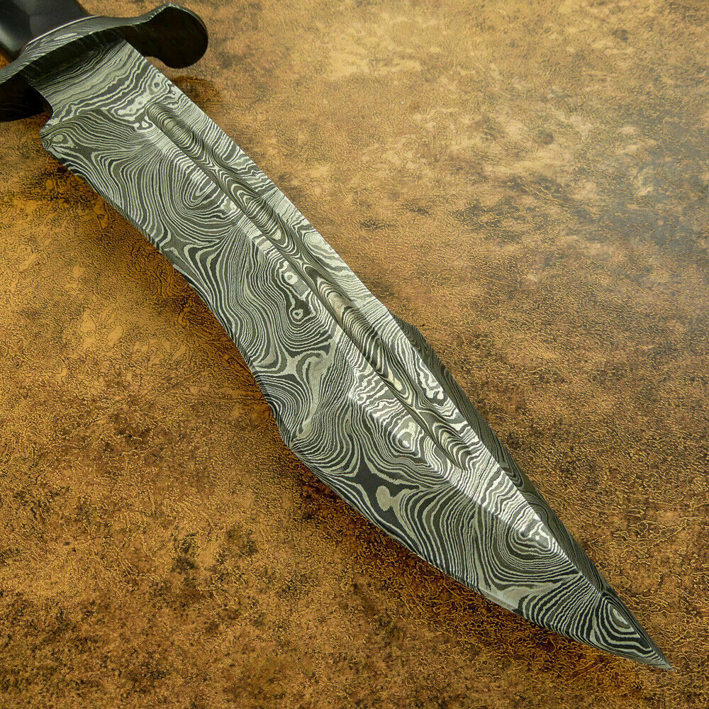 15" Handmade Bowie Knife, Damascus Steel Bowie Knife, Damascus Steel Hunting knife, birthday gift, gift for him, wedding gift, anniversary gift, Thanksgiving gift, valentine